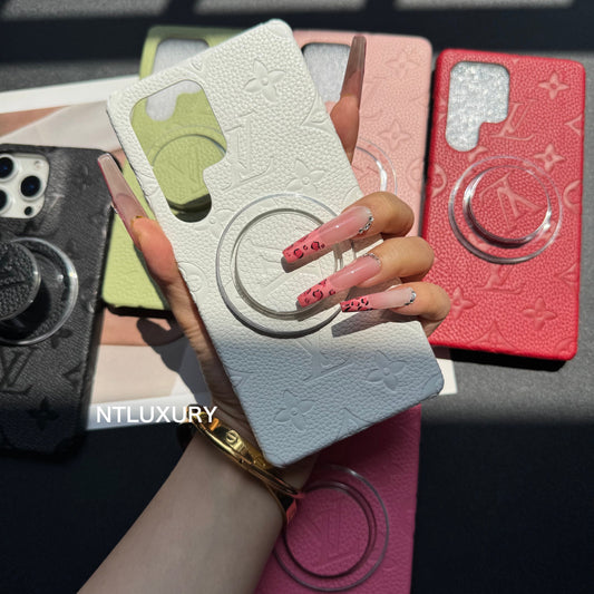 Litchi Leather Love Samsung Case with Magsafe Holder
