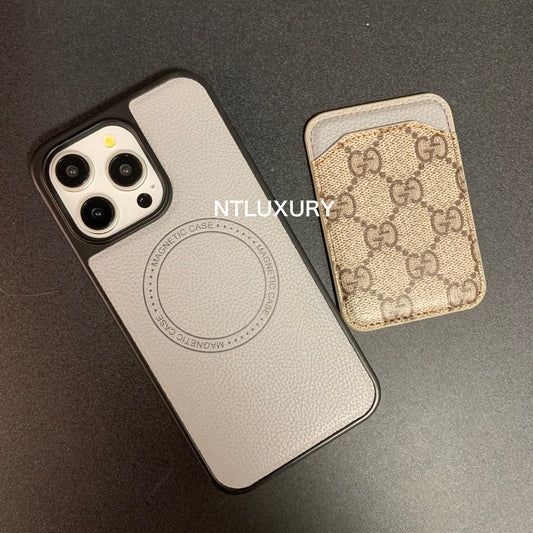 Coque de téléphone avec porte-cartes MagSafe (Gris bien)