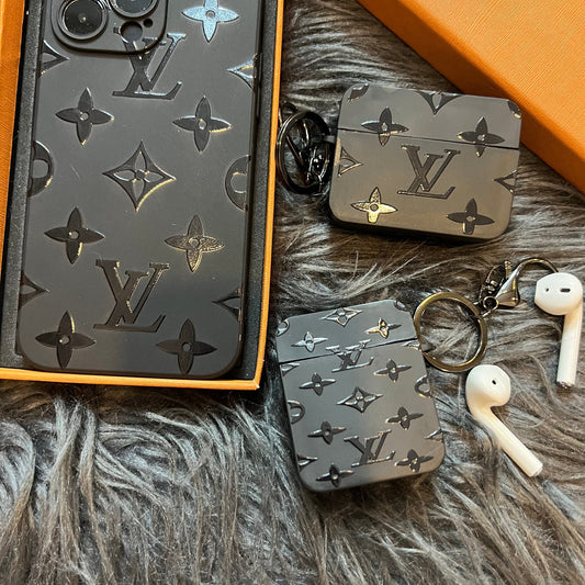 Black Trendy Airpods Case (M Love)