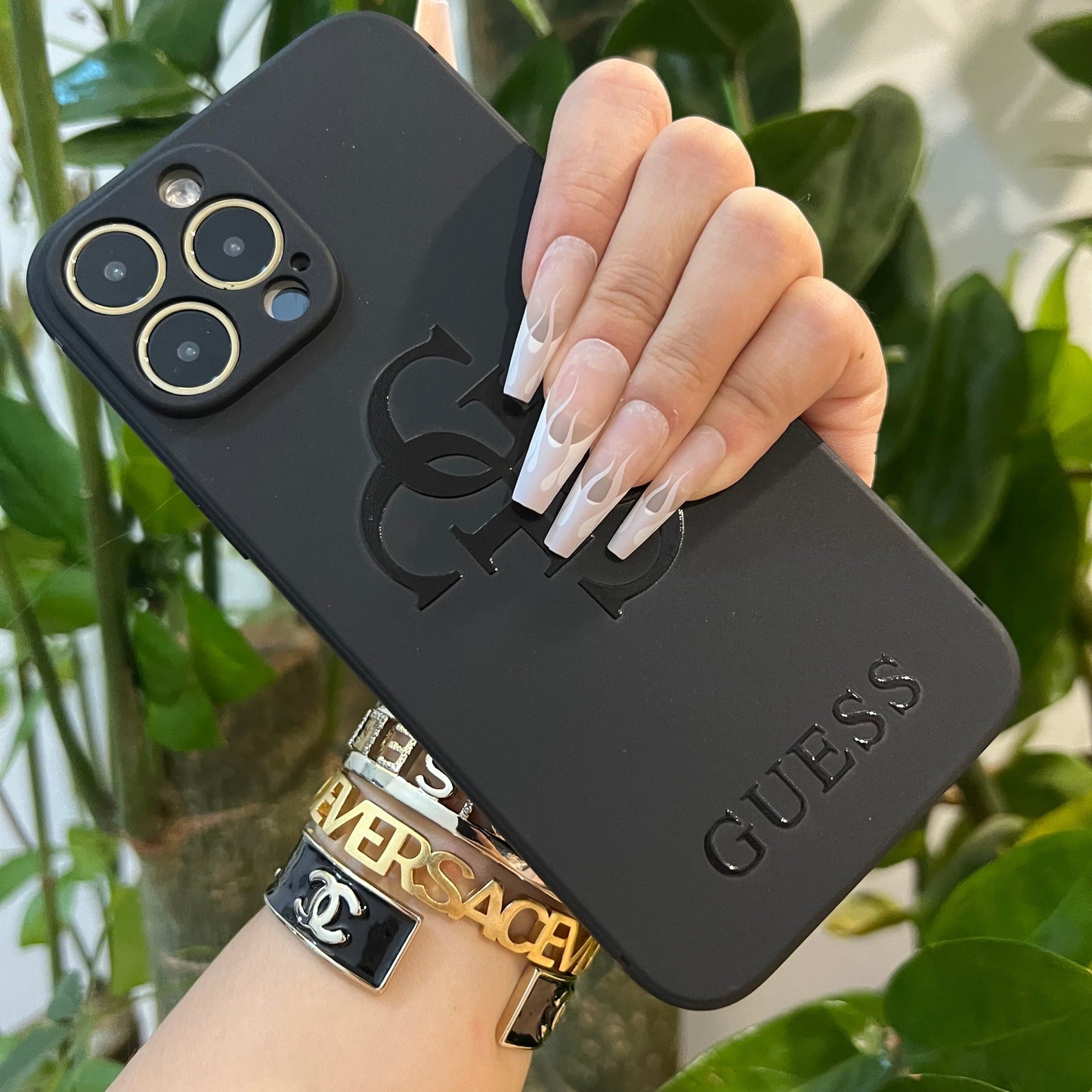 Coque de téléphone noire tendance (L GU)