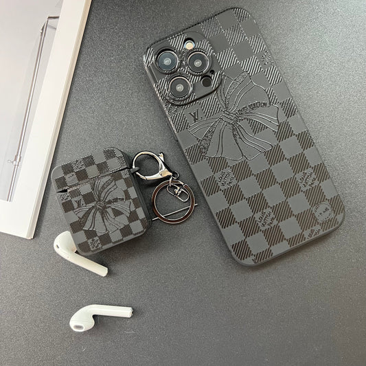 Schwarze trendy Handyhülle (Schleifen-Liebe)