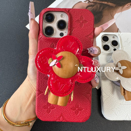 Weißes und rotes Liebes-Design für iPhone mit MagSafe-Halterung