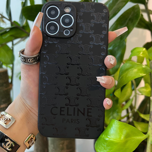 Coque de téléphone noire tendance (mignonne CE)