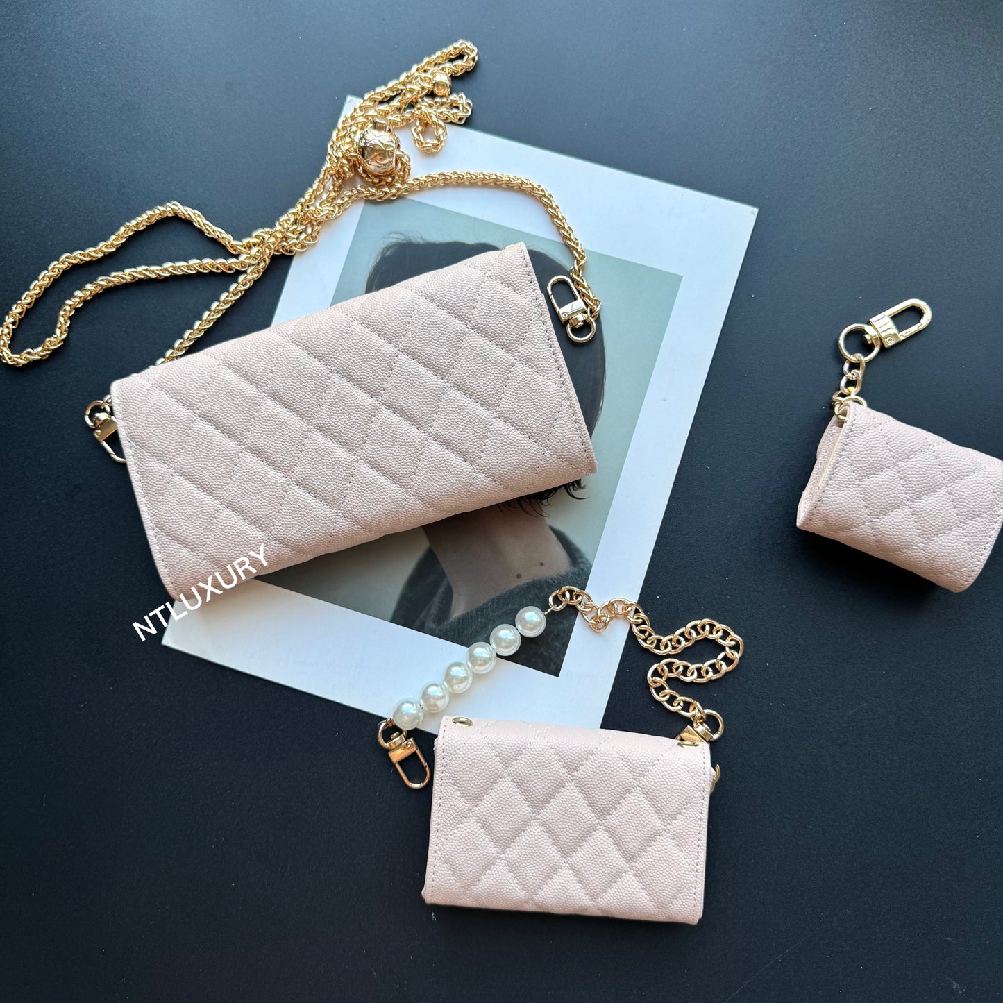 Portefeuille Coco Fine Set de 3 (Rose bébé)