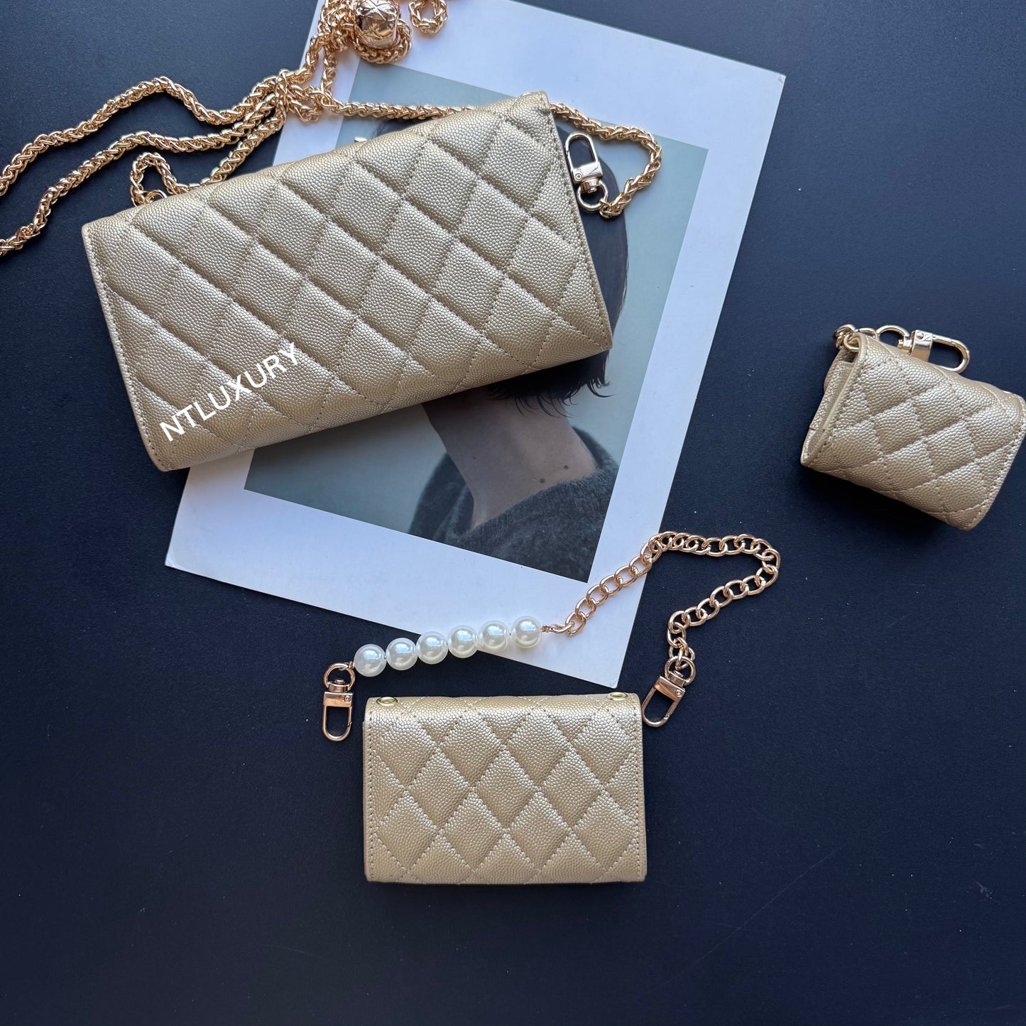 Coco Fine Wallet, lot de 3 (doré)