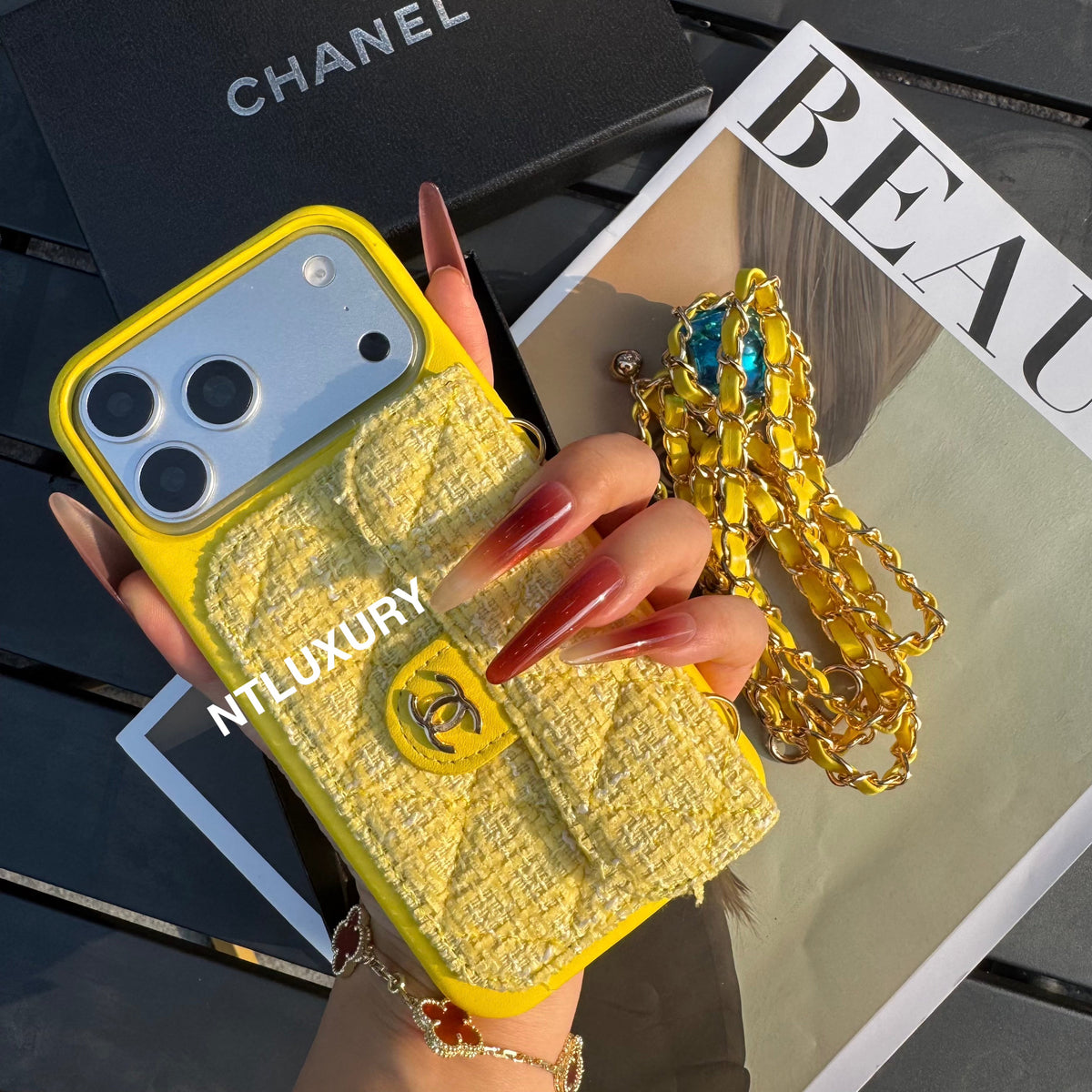 Classic CC Design Phone Case with Strap (COME WITH BOX)