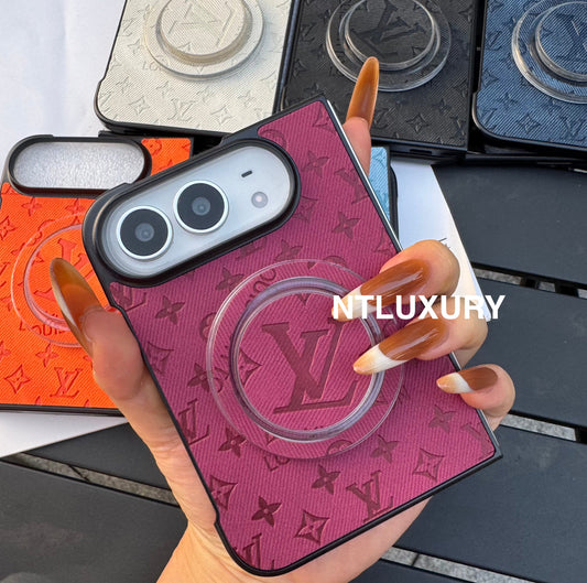 Colorful Denim Love Girl Phone Case For iPhone Duo With Magsafe Holder