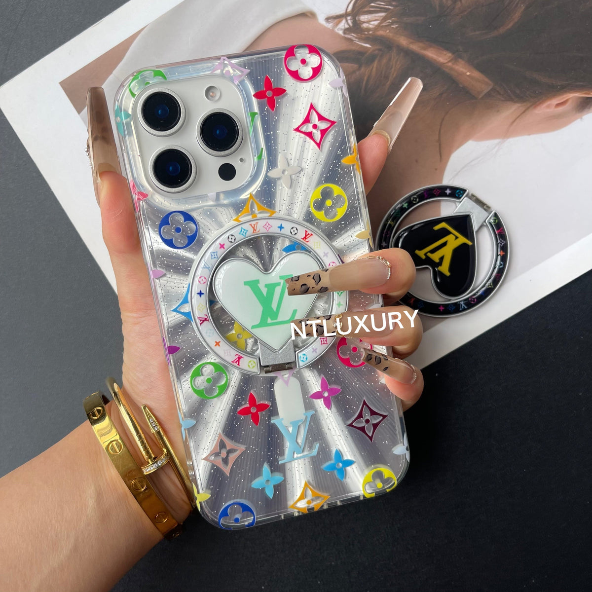 Coque de téléphone Laser Love avec support MagSafe, nouveau design MagSafe