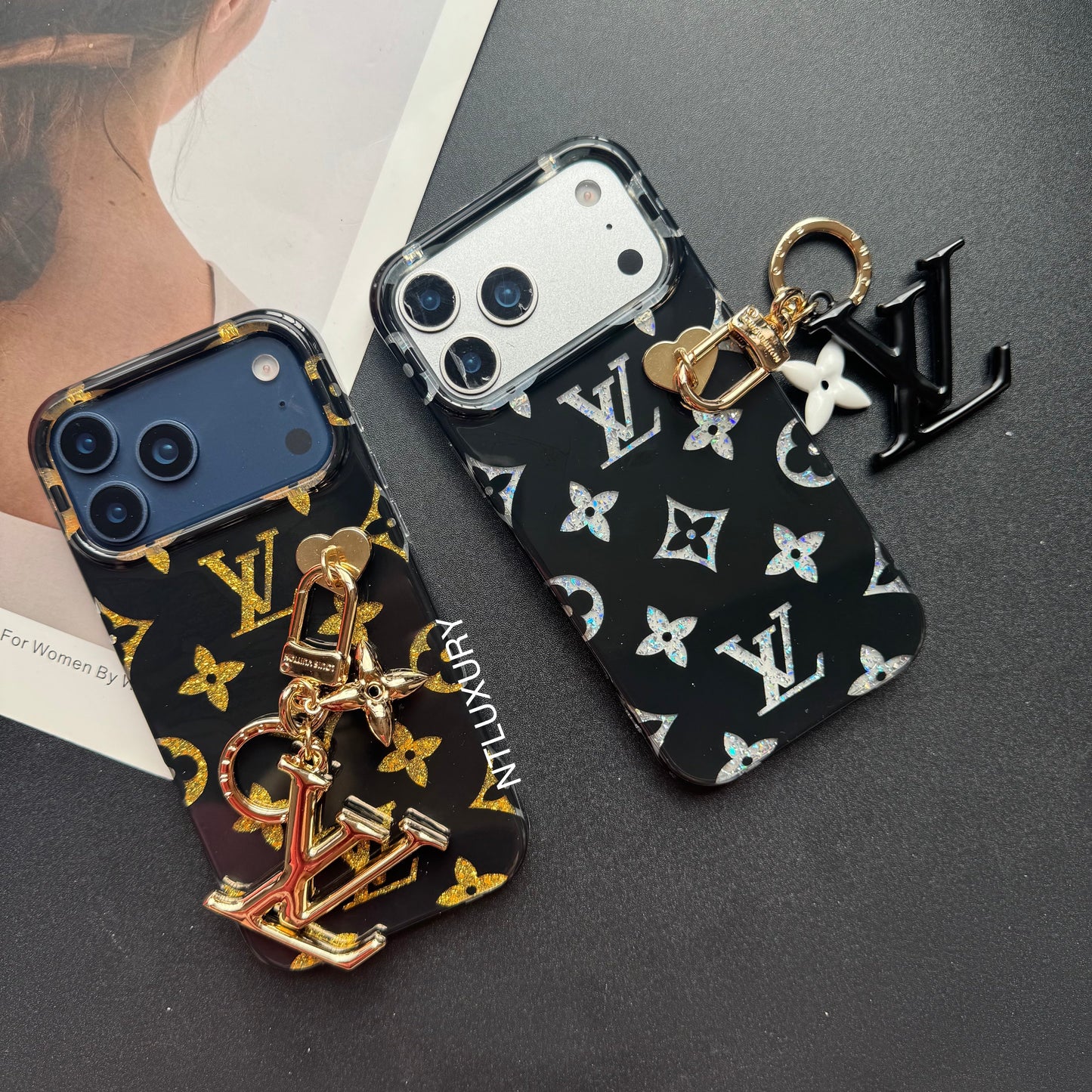Golden Time to Love Phone Case with Pendant