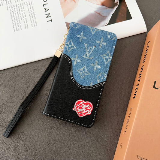 Denim Love Heart Purse Design Phone Case