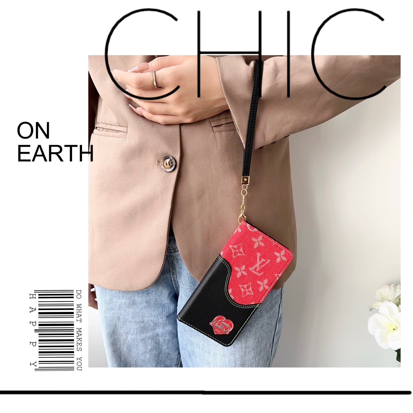 Denim Love Heart Purse Design Phone Case