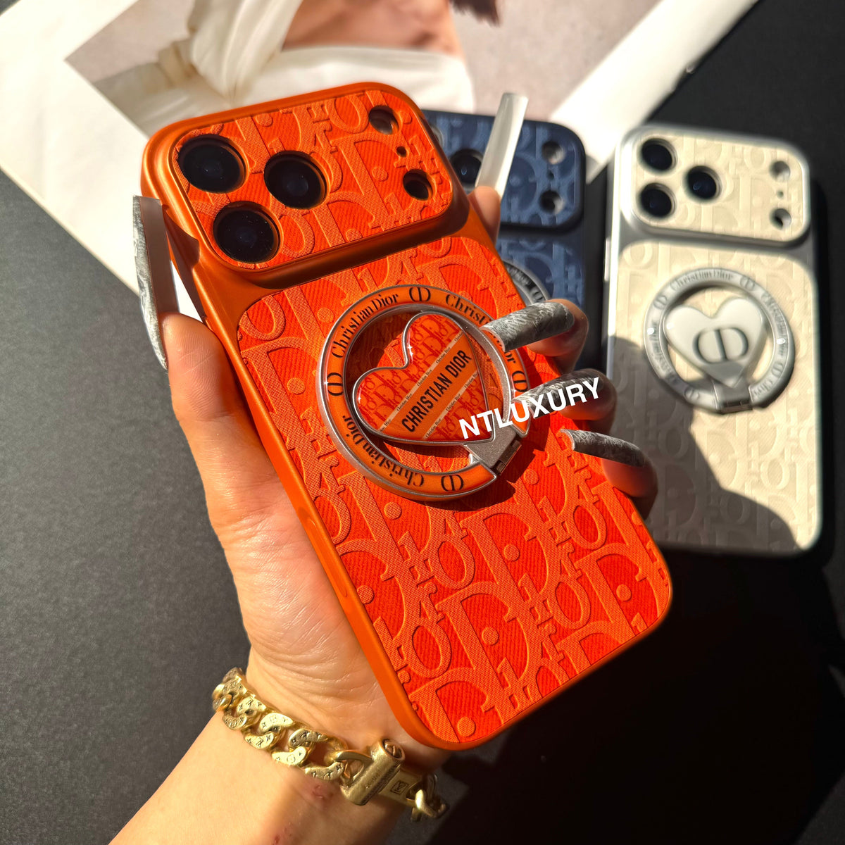 Coque de Téléphone en Jean Orange Juice Dove avec Nouveau Support Magsafe