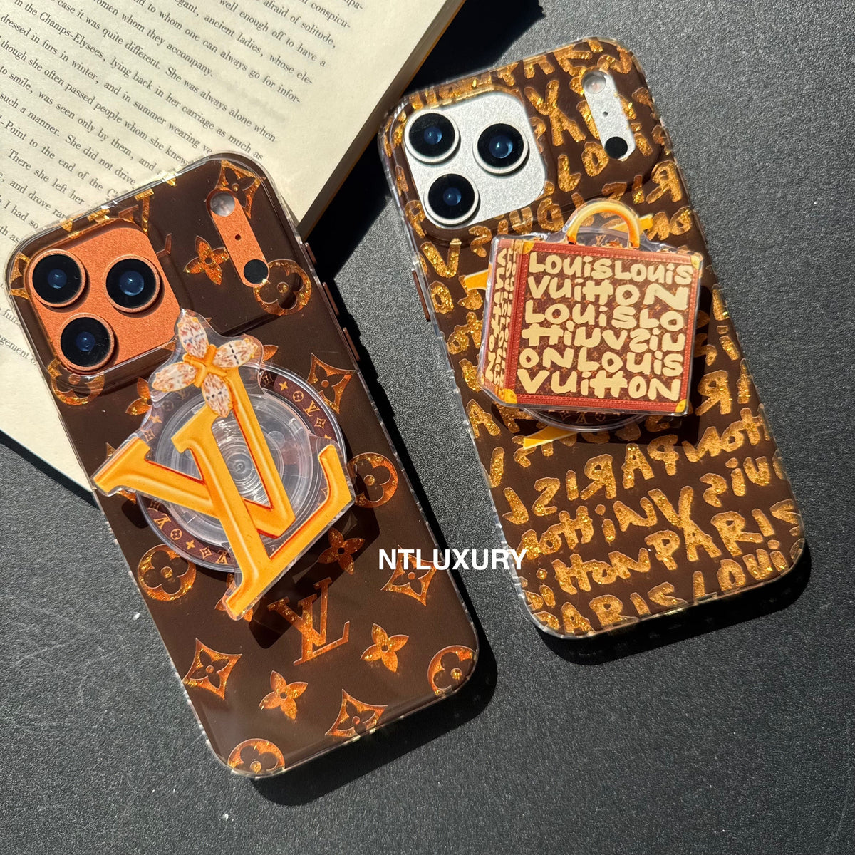 Coque de téléphone Shining Love avec support Magsafe et pendentif (lot de 3)