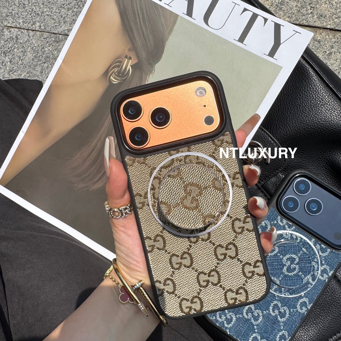 Denim Good Girl Magsafe Phone Case With Magsafe Holder
