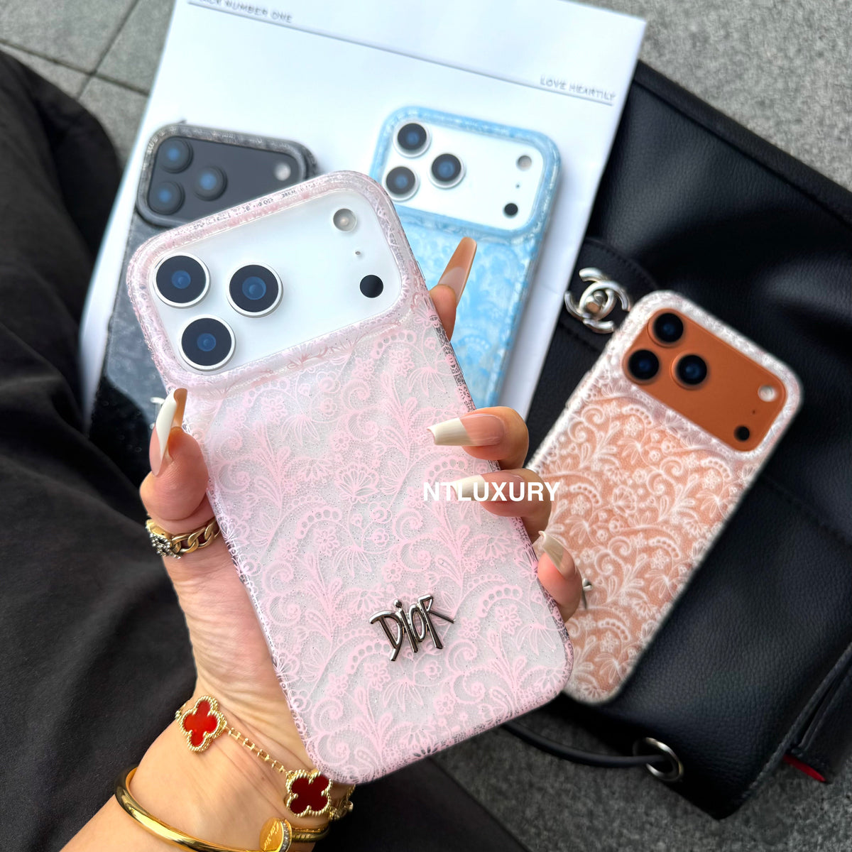 Colorful Transparent Lace Dove Phone Case