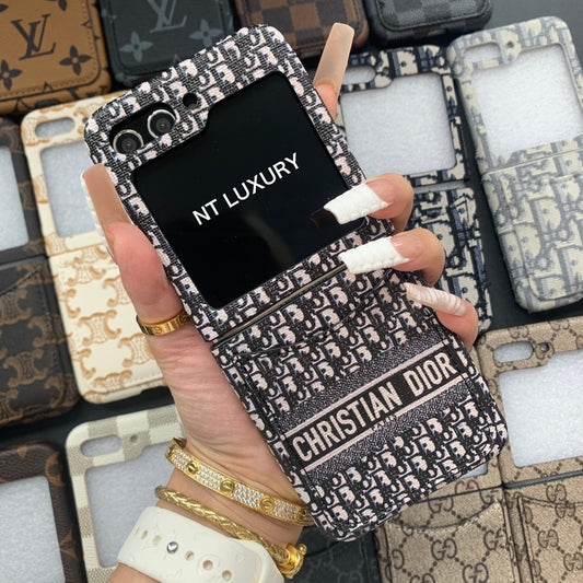 Étui Floral Rétro pour Z-Flip Series avec Poche (Colombe du Milieu)