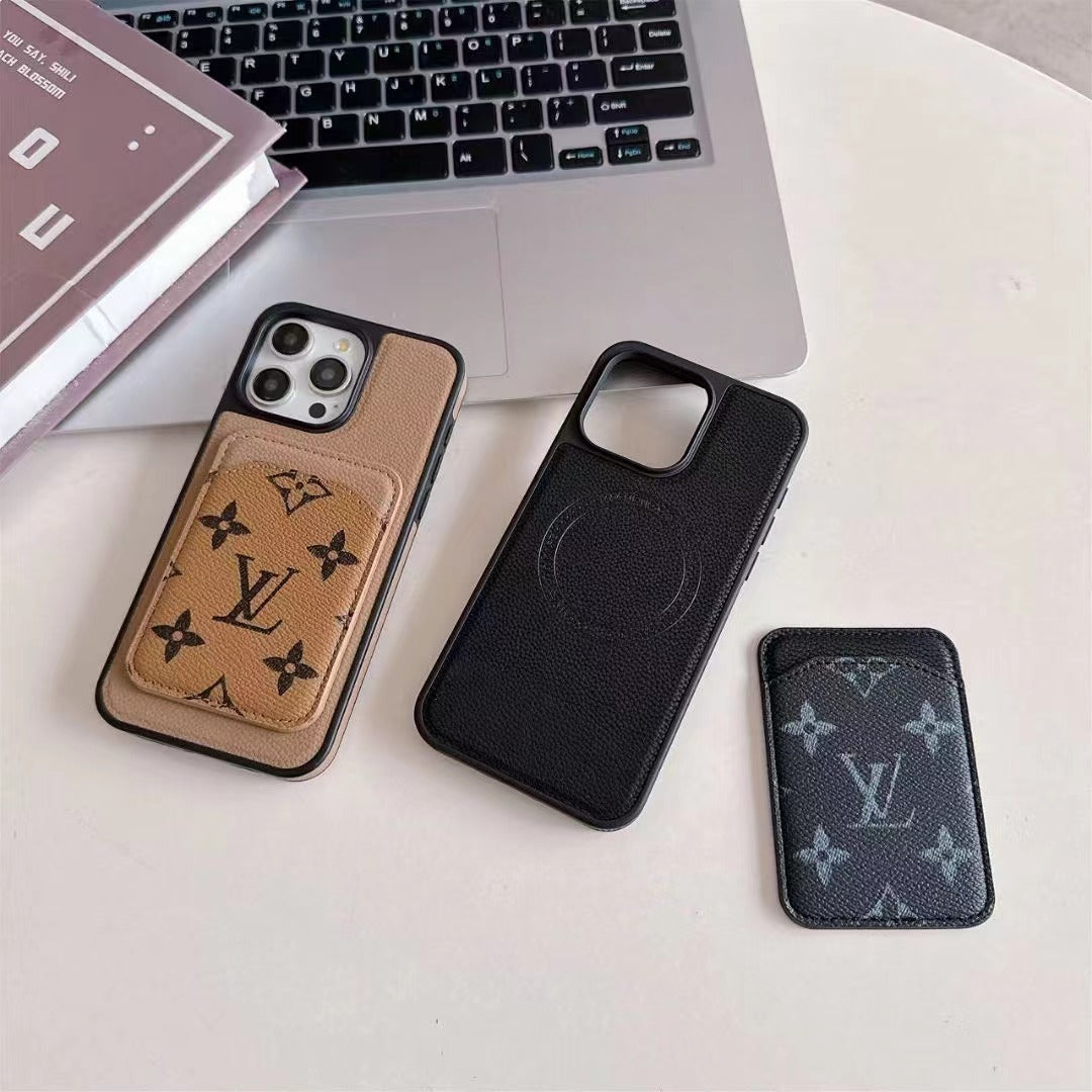 Coque de téléphone Magsafe avec fente pour cartes (Jaune Amour)