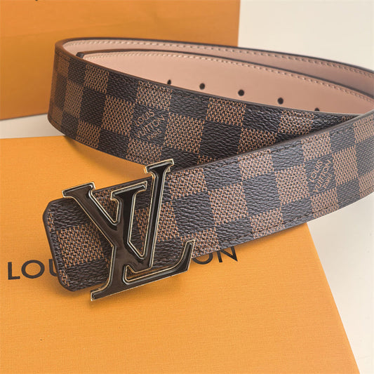 Ceinture d'Amour à Boucle 2 Couleurs (Marron Grille)