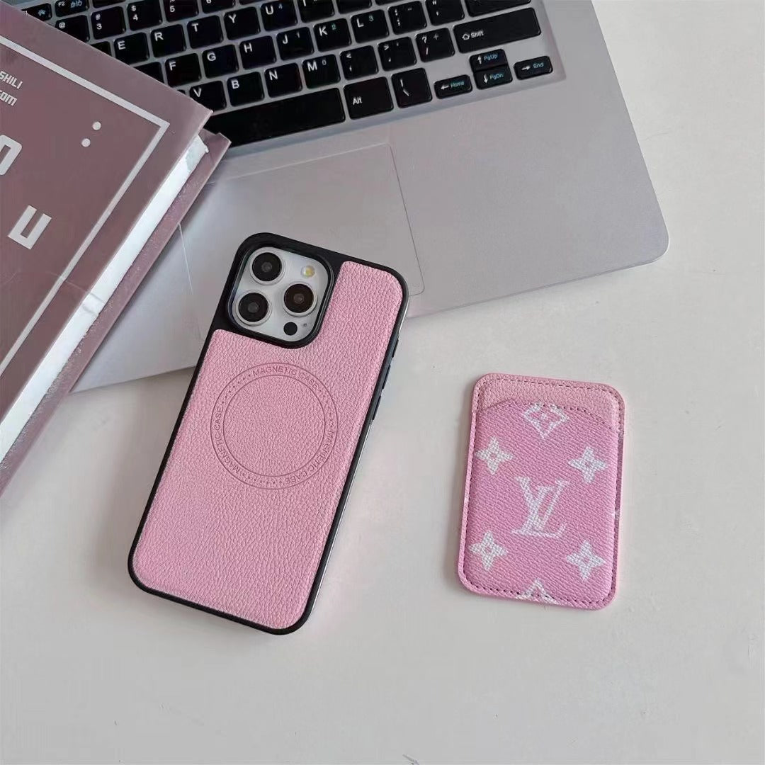 Magsafe Kartenfach Design Handyhülle (Pink Love)