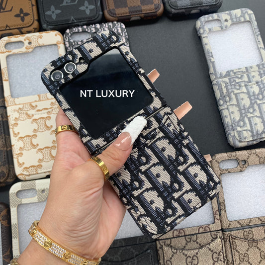 Coque florale vintage avec poche pour Z-Flip Series (Black Dove)