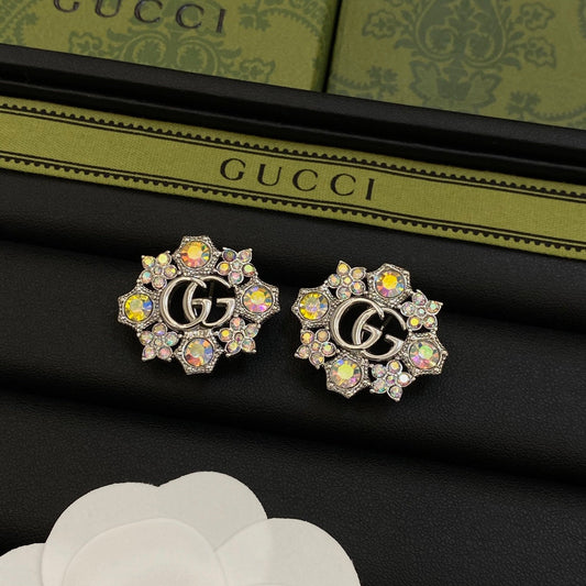Colored Diamonds Good Design 4 Set (Earrings+Brooch+Rings +Necklace)