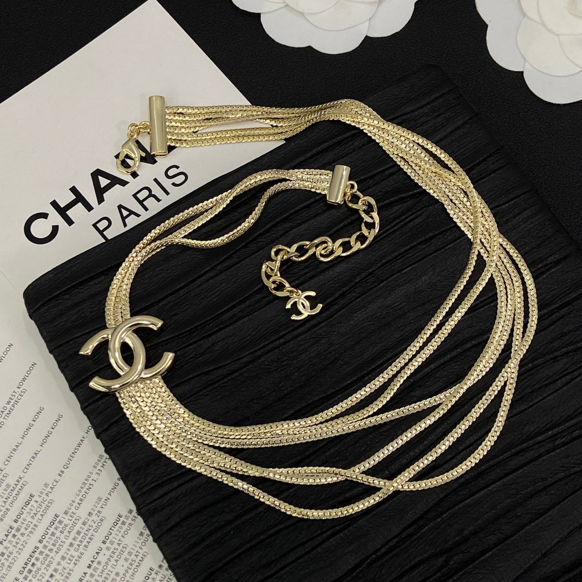 Tassel CC Design 3 Set (Earrings+Bracelet +Necklace)- Gold