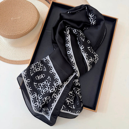CC Black Girl Silk Long Scarf