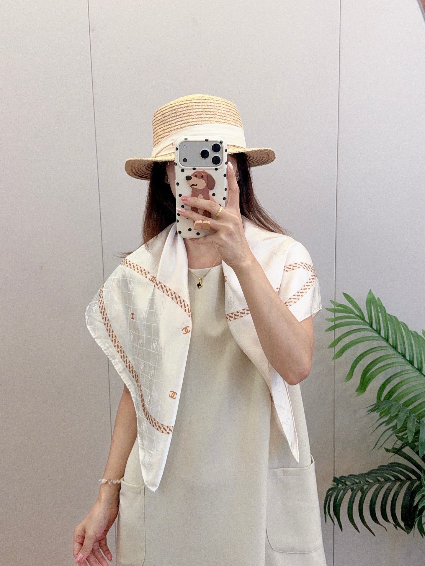 CC Chain Square Silk Scarf