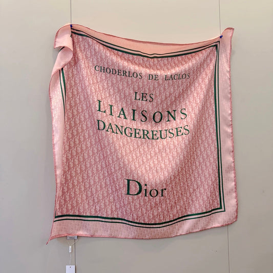 Floral Dove Square Silk Scarf (Pink)