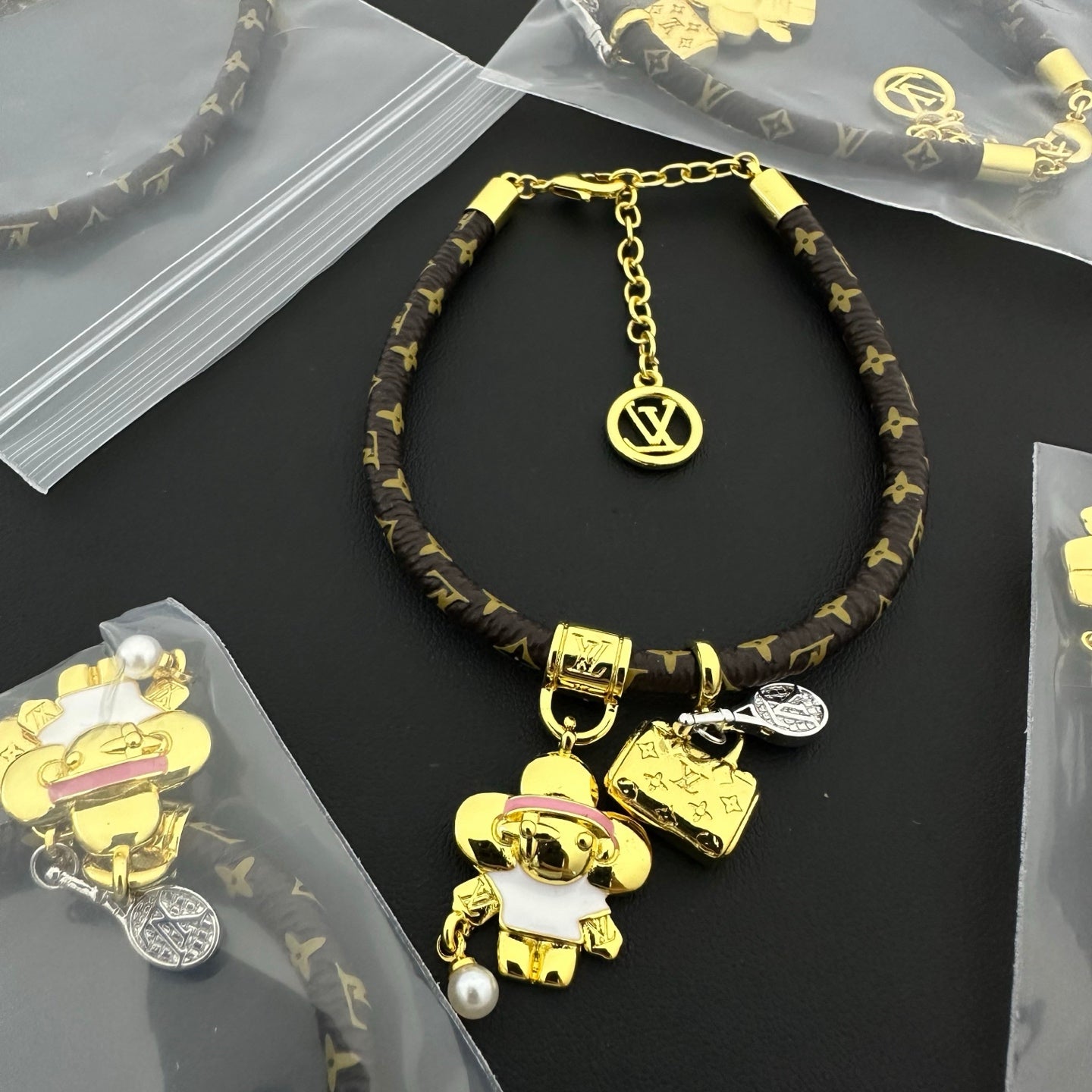 Love Leather Bracelet with Vivian Doll Pendant