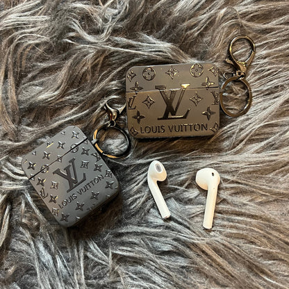 Schwarze trendige Airpods Hülle (Big Love)