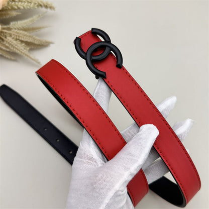 Ceinture en cuir rouge pour femme CC