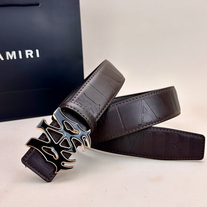 Ceinture AM Classique (Boucle Noire & Dorée)