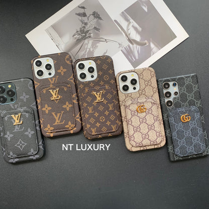 Coque de téléphone à motif cœur avec porte-monnaie
