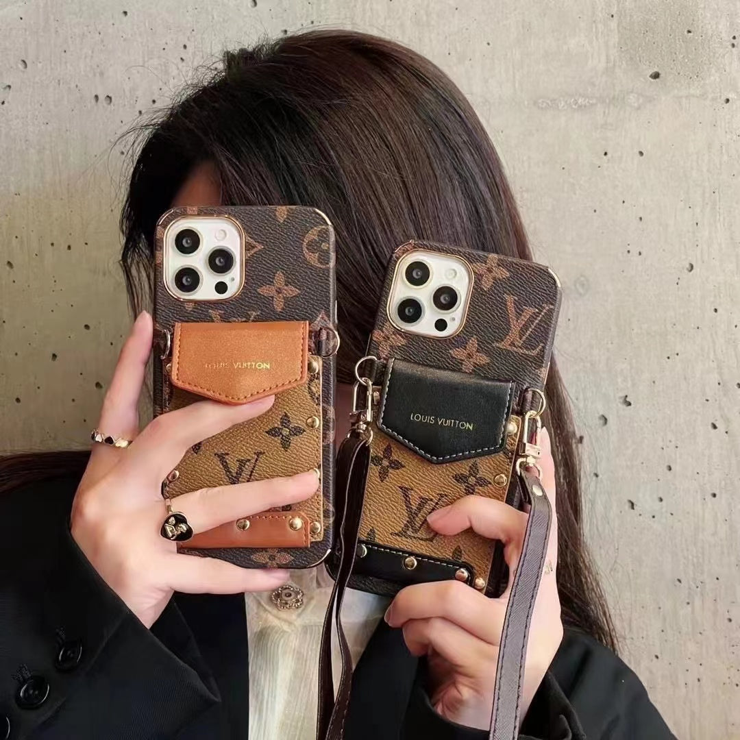 Coque de téléphone de luxe extravagante avec cordon