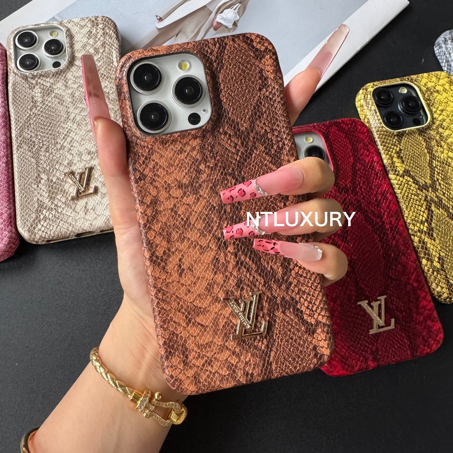 Snakeskin Pattern Love Phone Case For iPhone