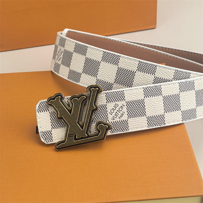 Ceinture horizontale texturée à boucle (Treillis blanc)