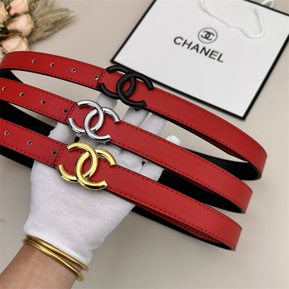 Ceinture en cuir rouge pour femme CC