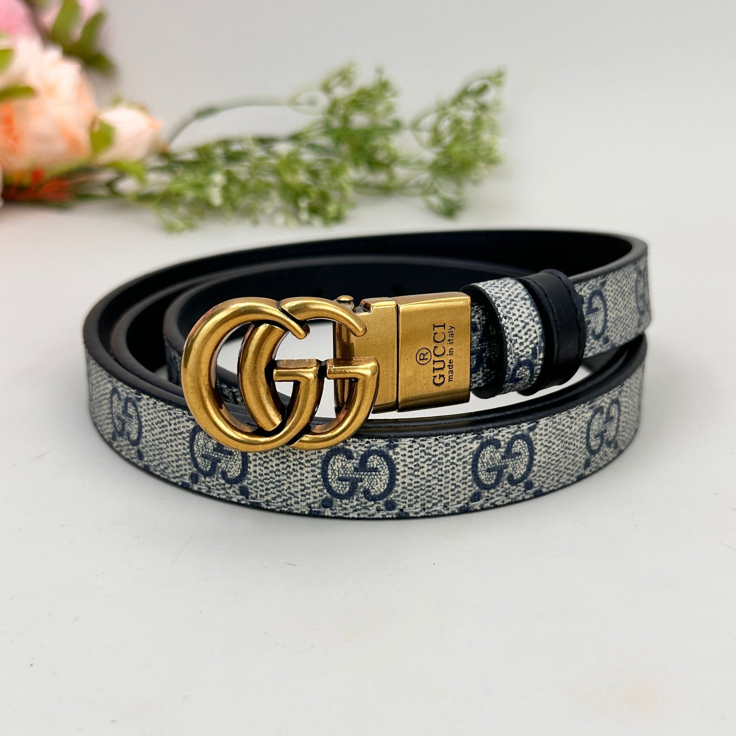 Floral Design Good Belt (Blue)