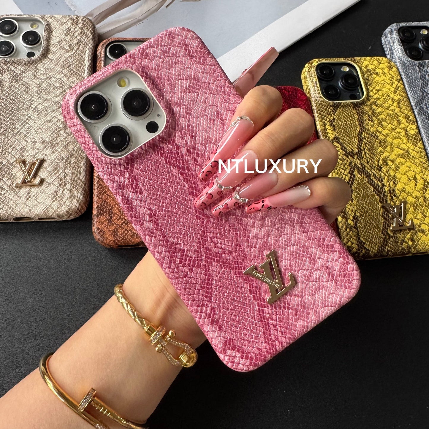 Snakeskin Pattern Love Phone Case For iPhone