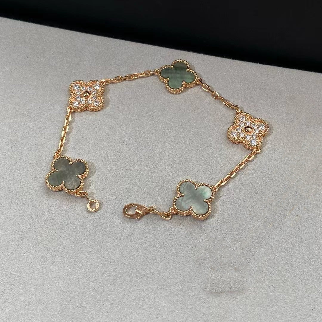 Grey Diamond Vintage Leaves (Rose Gold)