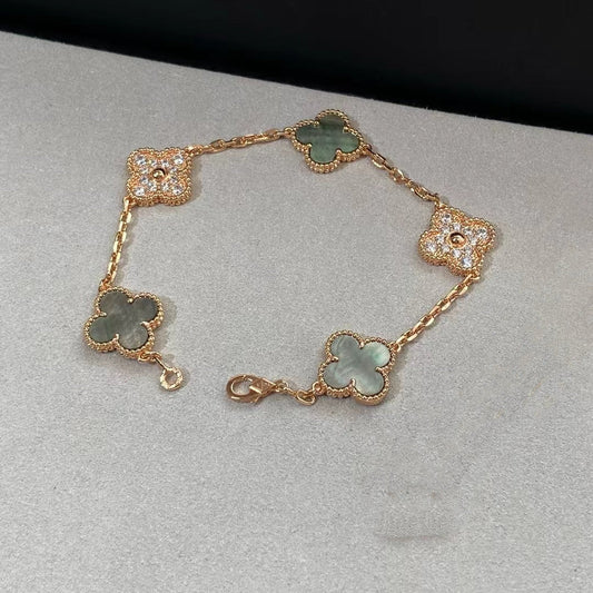 Grey Diamond Vintage Leaves (Rose Gold)