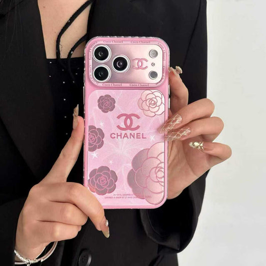 Pink CC Camellia Design Fancy Phone Case