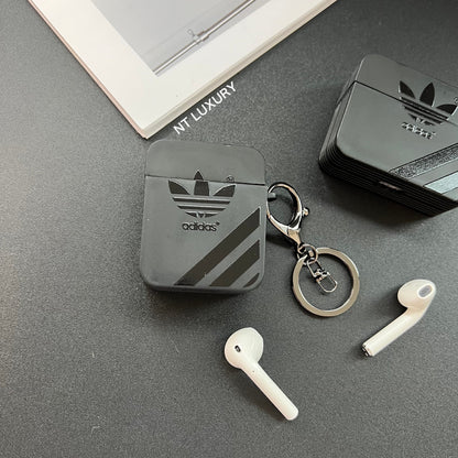 Schwarze trendige Airpods Hülle (Blatt)