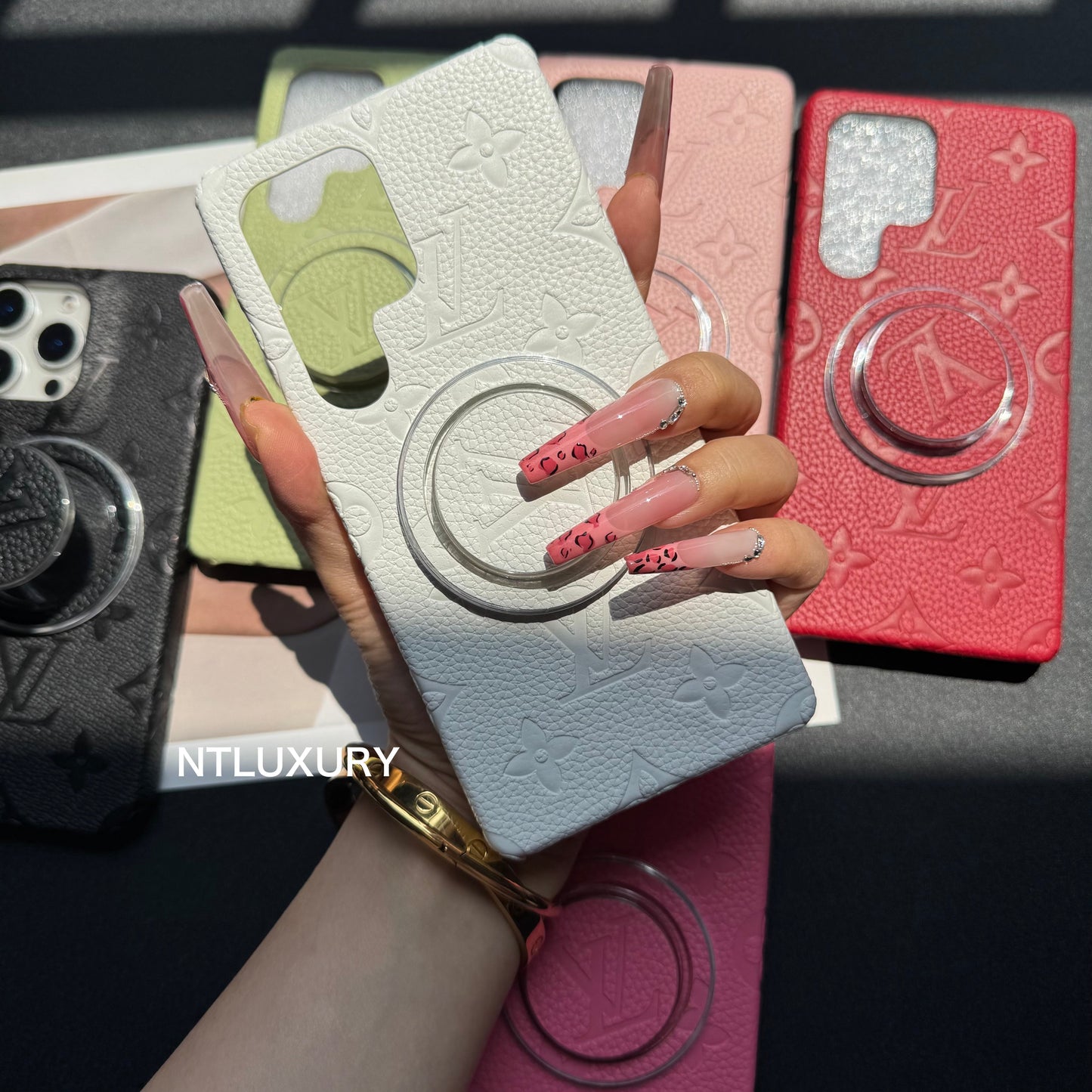 Litchi Leather Love Samsung Case with Magsafe Holder
