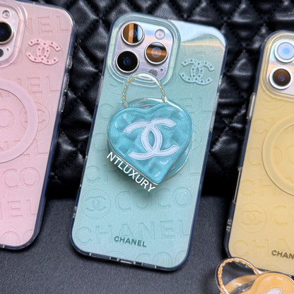 Cute Heart Design Phone Case with MagSafe Holder