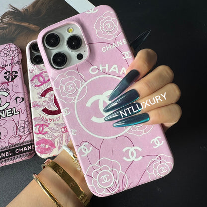 Coque de téléphone fille rose à fleurs CC