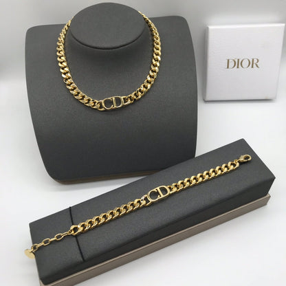 Dove Gold Chain Design Necklace & Bracelet 2 Set