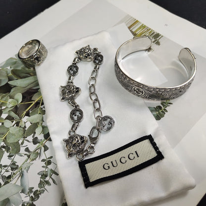 Bonne Bague & Bracelet & Chaîne en argent