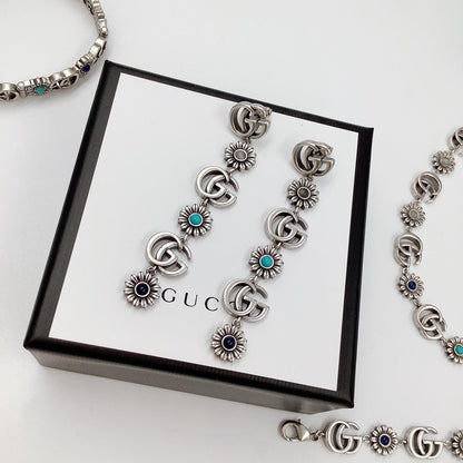 Bon Daisy Design Boucles d'oreilles & Bracelet & Collier Ensemble de 5